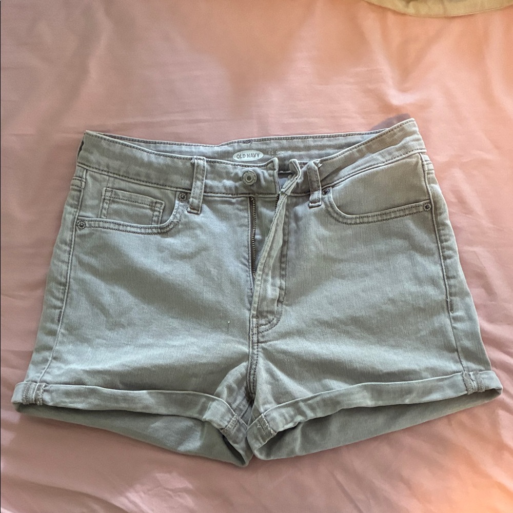Old Navy Women's High Rise Light Gray Jean Shorts